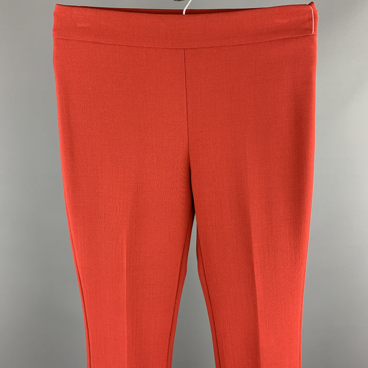 MAX MARA Size 2 Red Wool / Elastane Straight Leg Dress Pants