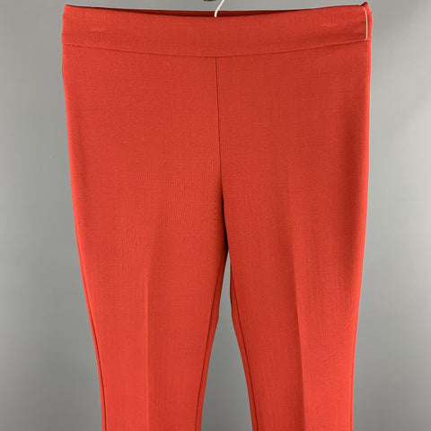 MAX MARA Size 2 Red Wool / Elastane Straight Leg Dress Pants