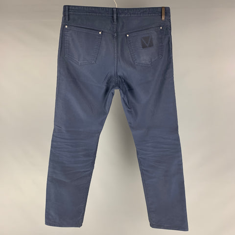 LOUIS VUITTON Size 32 Navy Solid Cotton Jean Cut Casual Pants