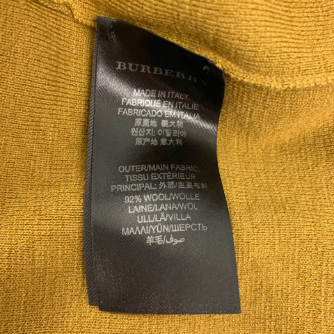 BURBERRY PRORSUM Spring 2014 Size M Mustard Wool Square Neck T-shirt