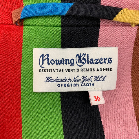 ROWING BLAZERS Size 36 Multi-Color Stripe Wool Cotton Sport Coat