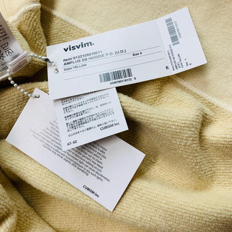 VISVIM Talla L -Amplus SB Sudadera con capucha- Sudadera con capucha de algodón amarillo
