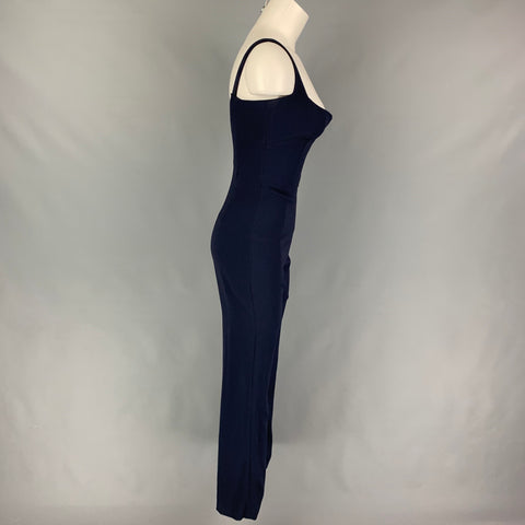 GALVAN Size 2 Navy Acetate Blend Signature Corset Jumpsuit