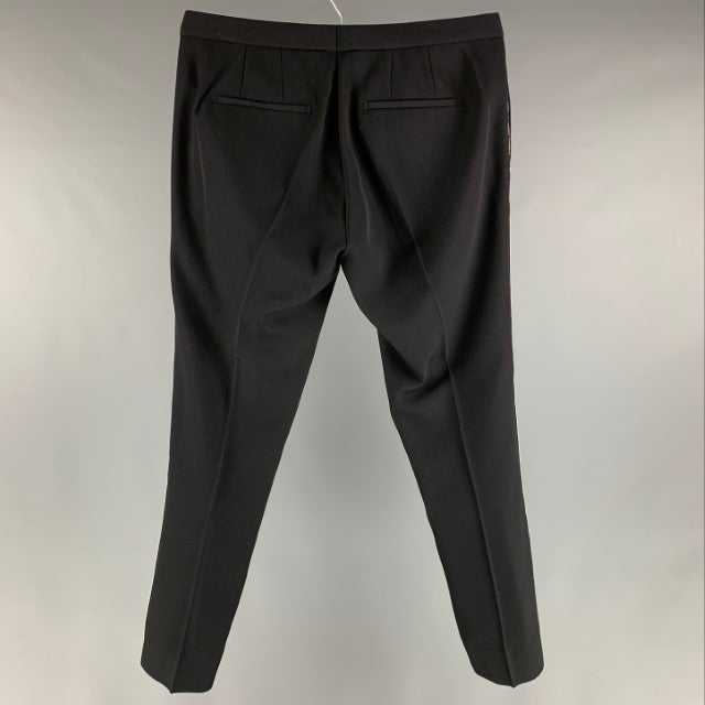 GIVENCHY Size 32 Black Solid Wool Mohair Tuxedo Dress Pants