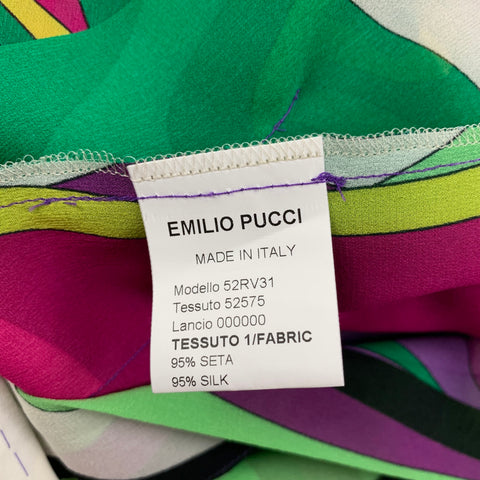 EMILIO PUCCI Size 6 Multi-Color Silk Pleated Mini Skirt
