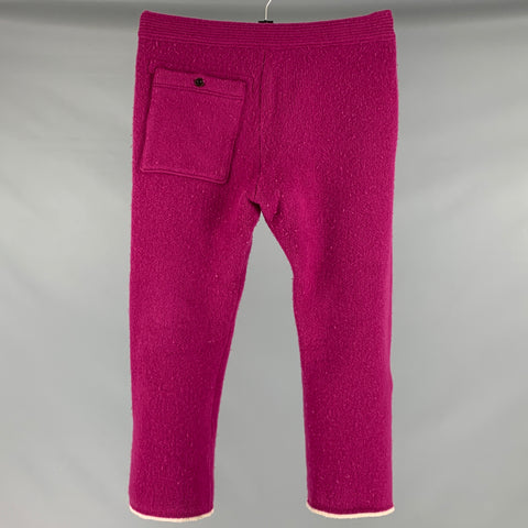 TS (S) Taille M Pantalon décontracté en laine mélangée côtelée violette avec cordon de serrage