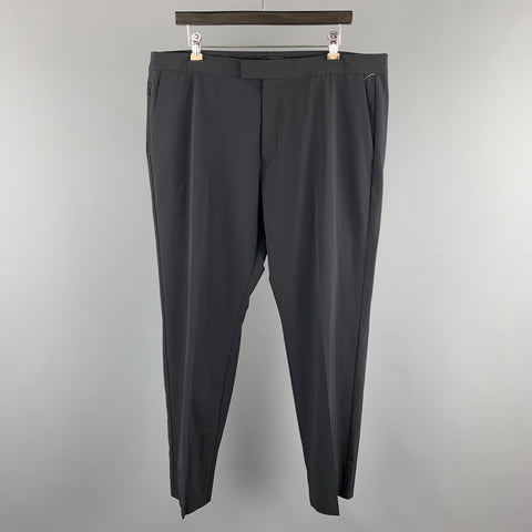 THEORY Size 38 Black Solid Polyester Blend Zip Fly Dress Pants