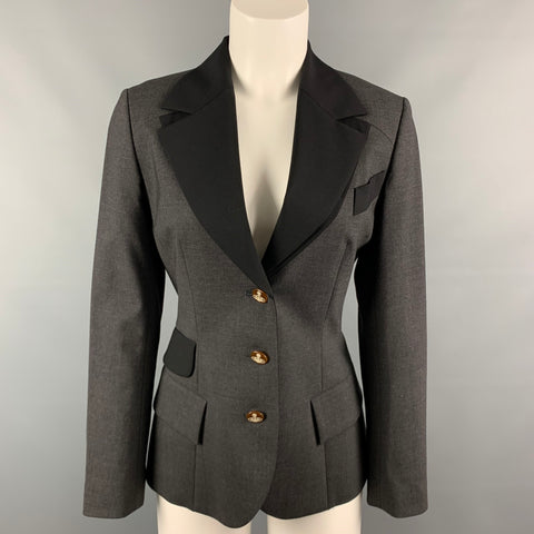 VIVIENNE WESTWOOD RED LABEL Size 2 Charcoal & Black Color Block Jacket