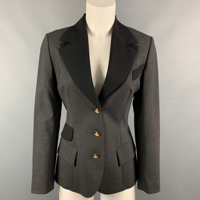 VIVIENNE WESTWOOD RED LABEL Size 2 Charcoal & Black Color Block Jacket