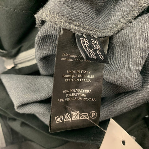 ROKH Talla S Pantalón de vestir de sarga gris con borde sin rematar