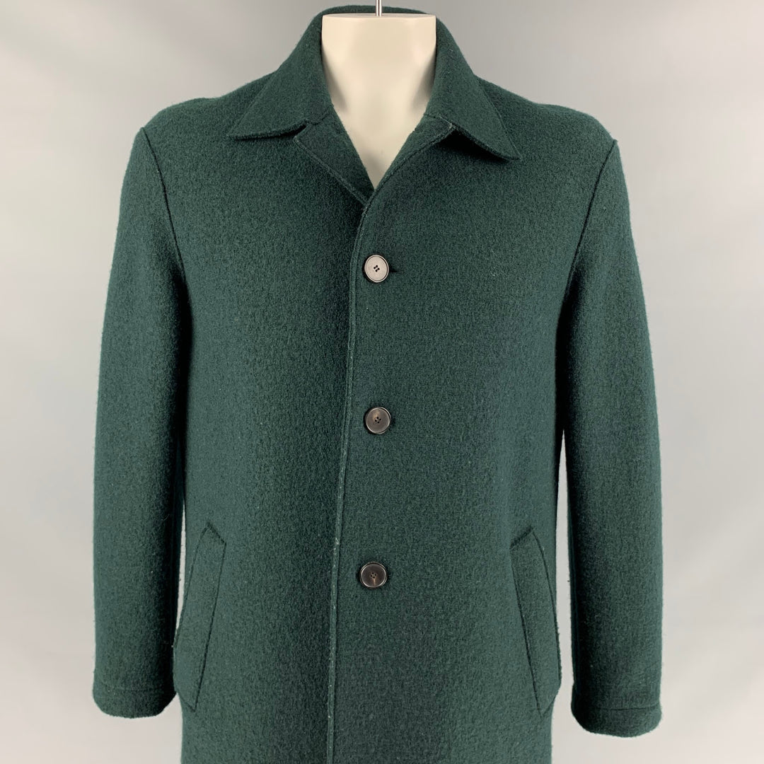 HARRIS WHARF LONDON Size 42 Forest Green Textured Wool Coat
