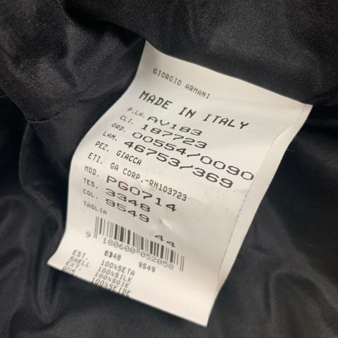 GIORGIO ARMANI Talla 8 Chaqueta texturizada de seda negra