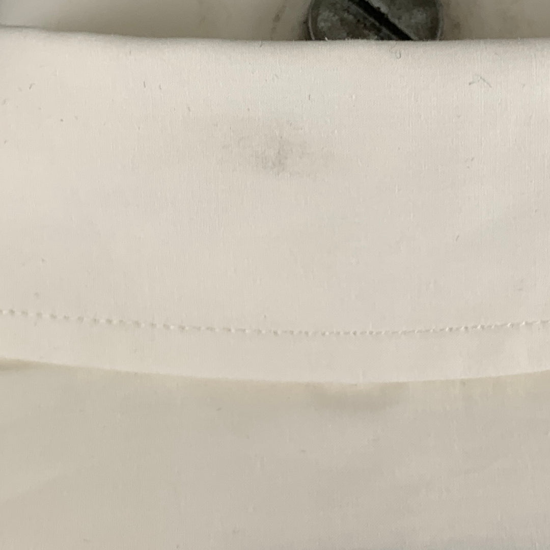 VALENTINO Camisa de manga larga con botones de algodón floral blanca talla S