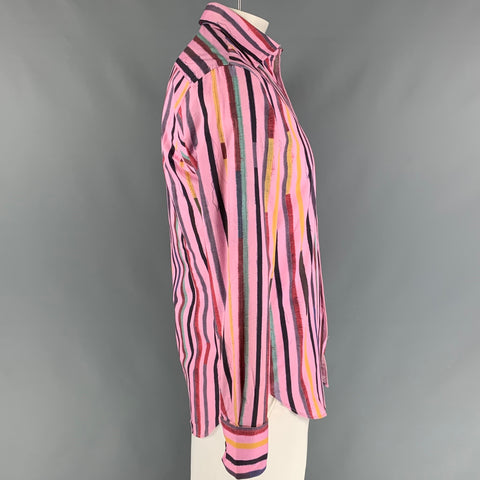 PS by PAUL SMITH Size L Multi-Color Stripe Cotton French Cuff Long Sleeve Shirt