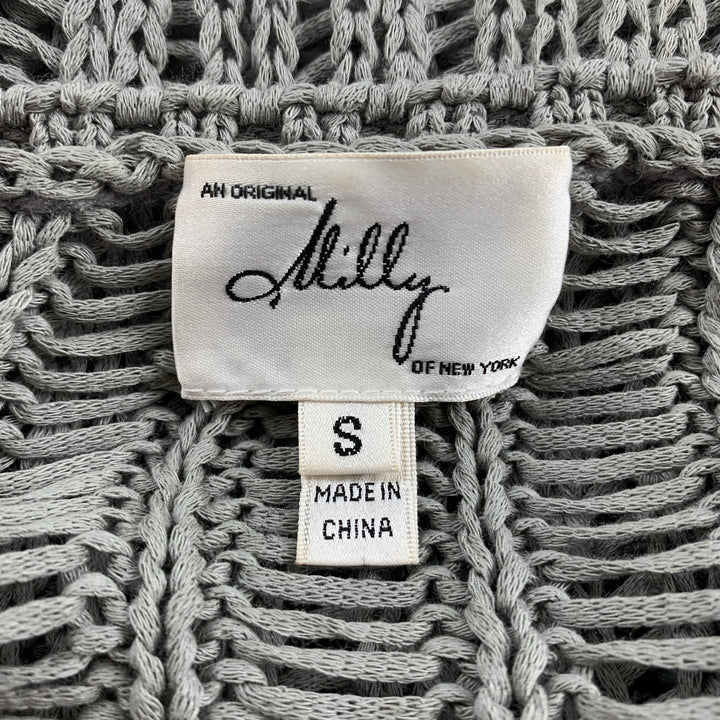 MILLY Size S Grey Knitted Cotton / Acrylic Oversized Pullover