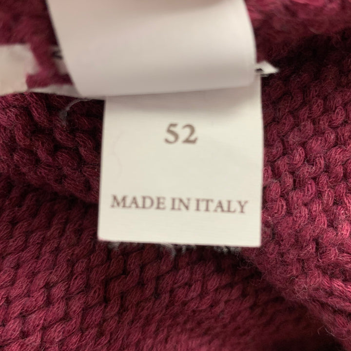 BRUNELLO CUCINELLI Taille 42 Veste à capuche en coton tricoté / acrylique bordeaux