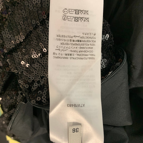 ATTICO Size 0 Black Polyester Sequined Mini Dress