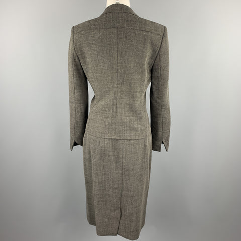 MAX MARA Size 8 Black Woven Virgin Wool Blend Pencil Skirt Suit