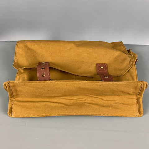 GRENSON Khaki Brown Canvas Leather Messenger Bags