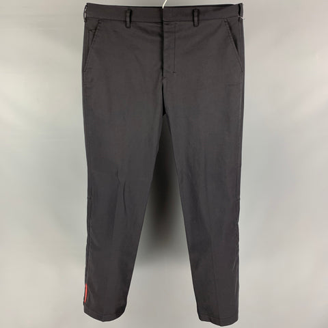 PRADA Size 36 Black Cotton Blend Zip Fly Dress Pants
