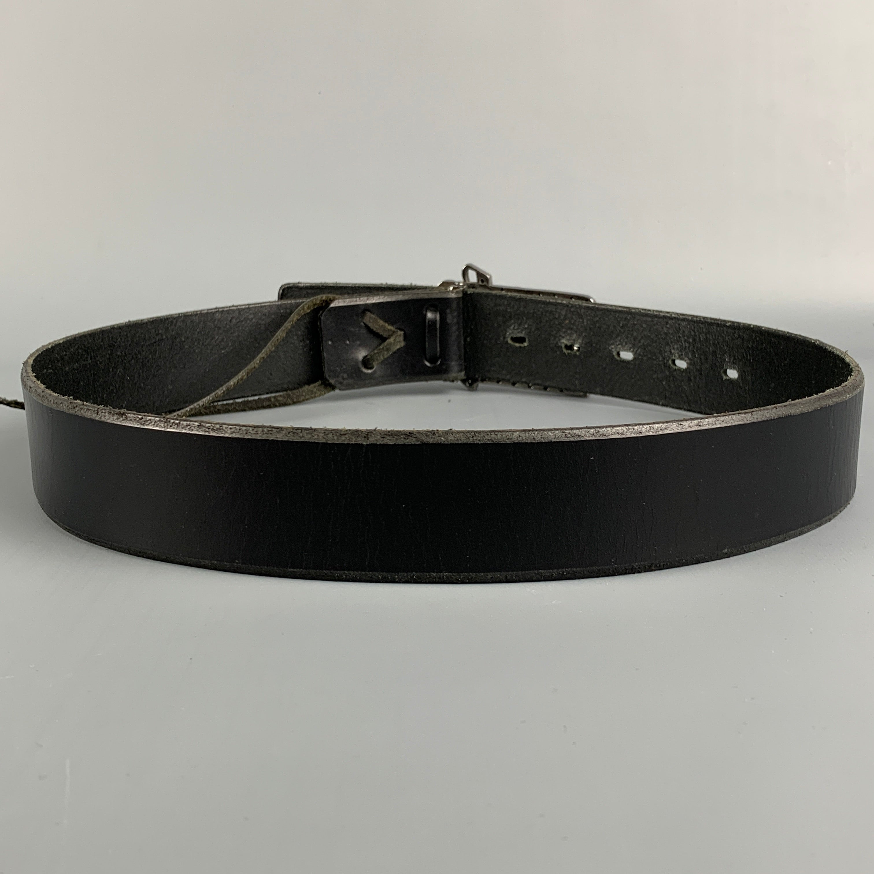 YOHJI YAMAMOTO Size 32 Black & Silver Rhinestones Hell