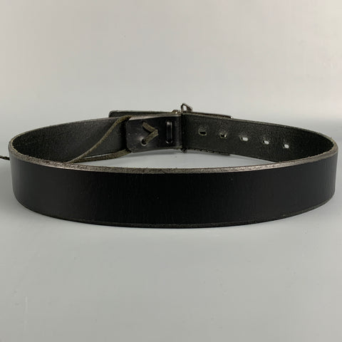 YOHJI YAMAMOTO Size 32 Black & Silver Rhinestones Hell Buckle Belt