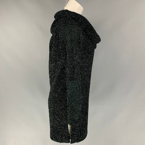 PIANOFORTE by MAX MARA Size M Black Metallic Polyamide Blend Cowl Collar Sweater