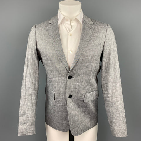 THEORY Size 38 Grey Linen Blend Notch Lapel Sport Coat