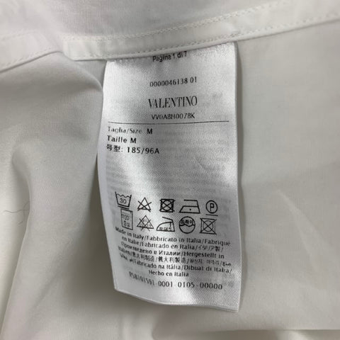 VALENTINO Camisa extragrande con botones de algodón blanco talla M