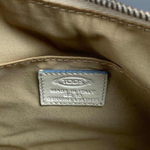 TOD'S Bolso de mano con asa superior de piel color hueso