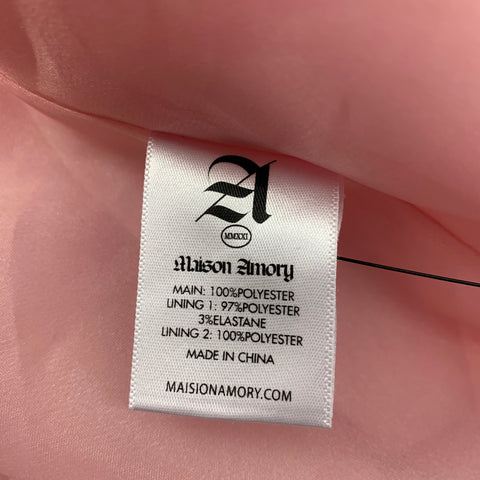 MAISON AMORY Size S Pink White Polyester Floral Fairytale Dress