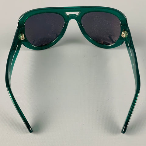DRIES VAN NOTEN Green Grey Acetate Sunglasses