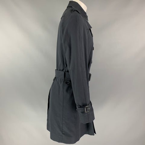BURBERRY PRORSUM Spring 2015 Size 40 Navy Cotton / Silk Trench Coat