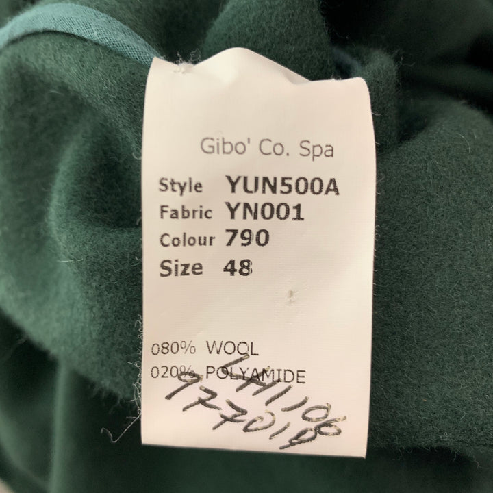 HUSSEIN CHALAYAN Taille S Chemise à manches longues en laine mélangée verte avec poche plaquée