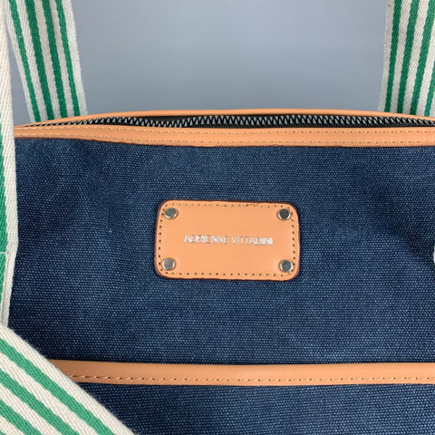 ADRIENNE VITTADINI Blue Canvas Duffle Bag
