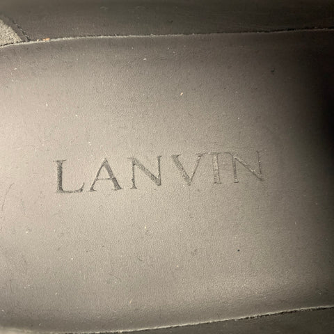 LANVIN Taille 8 Chaussures à lacets en cuir grainé noir