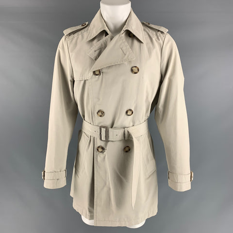 PRADA Size 38 Ivory Solid Cotton Polyester Trench Coat
