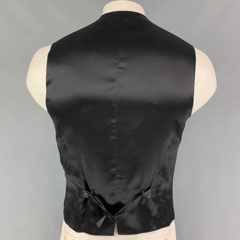 DOLCE & GABBANA Size 42 Black Wool Silk Tuxedo Vest