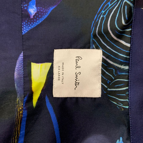 PAUL SMITH Size XXL Multi-Color Fish Cotton Button Up Long Sleeve Shirt
