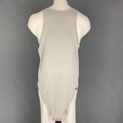 RICK OWENS x CHAMPION Size XXL Light Grey Embroidery Cotton Snaps Tank Top
