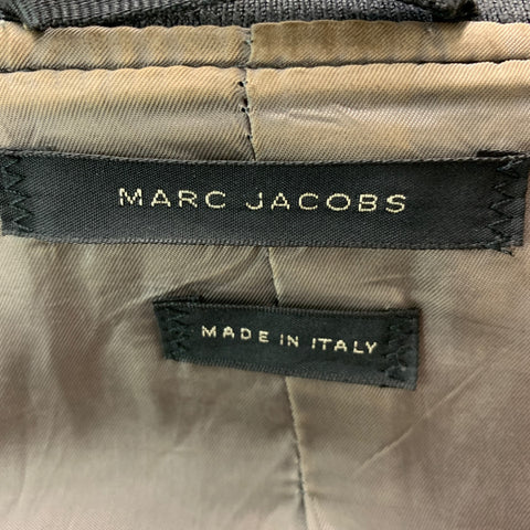 MARC JACOBS Size 40 Grey Leather Bomber Jacket