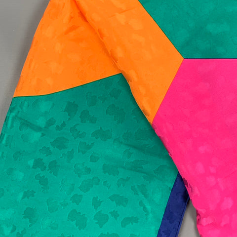 ASPREY Multi-Color Silk Color-Block Scarf