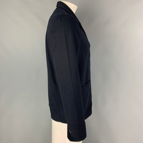 Vintage CARHARTT Size L Navy Twill Wool Polyester Single Breasted Jacket