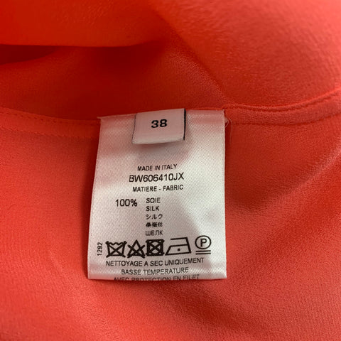 GIVENCHY Size 6 Orange Silk Sleeveless Casual Top