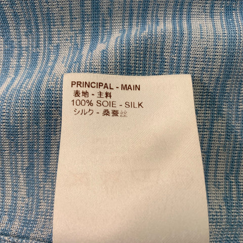 LOUIS VUITTON Size XS Light Blue & White Heather Silk T-Shirt