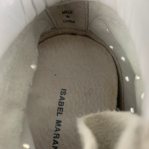 ISABEL MARANT Zapatillas de deporte con cuña perforada de cuero blanco talla 7