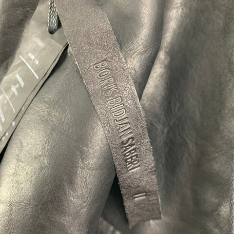 BORIS BIDJAN SABERI Size M Black Leather Zip Up Jacket