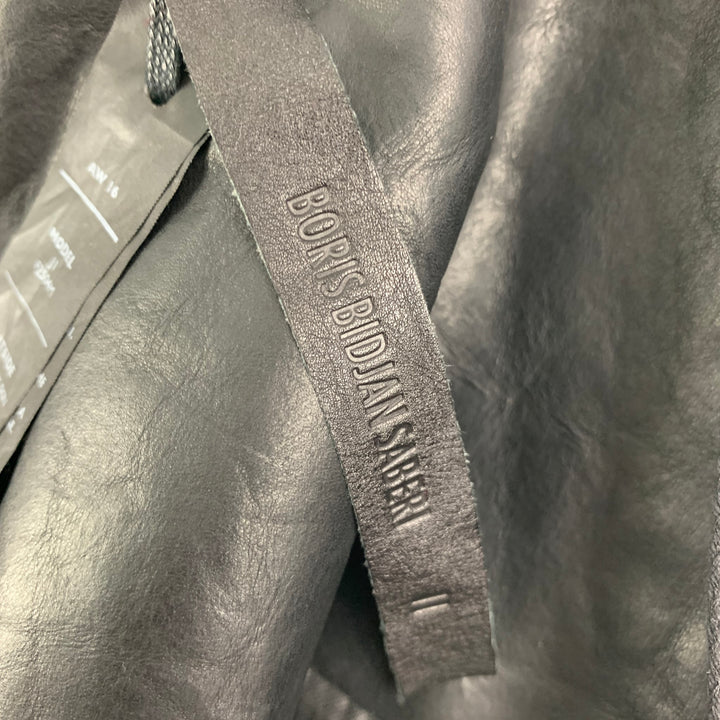 BORIS BIDJAN SABERI Size M Black Leather Zip Up Jacket