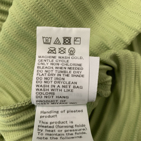 ISSEY MIYAKE HOMME PLISSE Size M Green Chartreuse Pleated Polyester Hooded Pullover