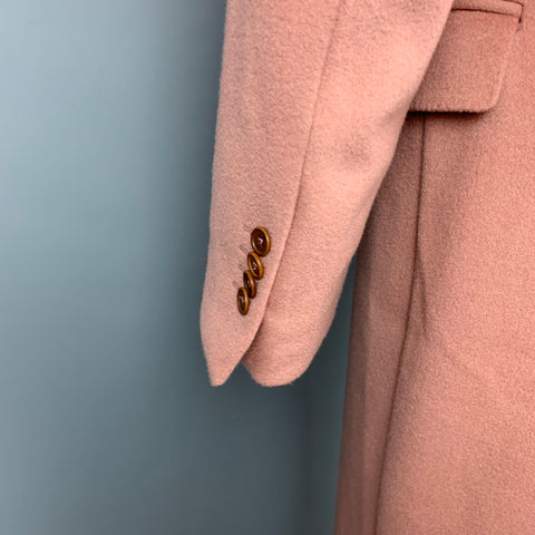 TODD SNYDER Size 42 Rose Wool / Cashmere Peak Lapel Double Breasted Coat
